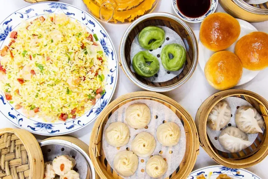 A variety of dim sum dishes at San Francisco's Yank Sing restaurant.